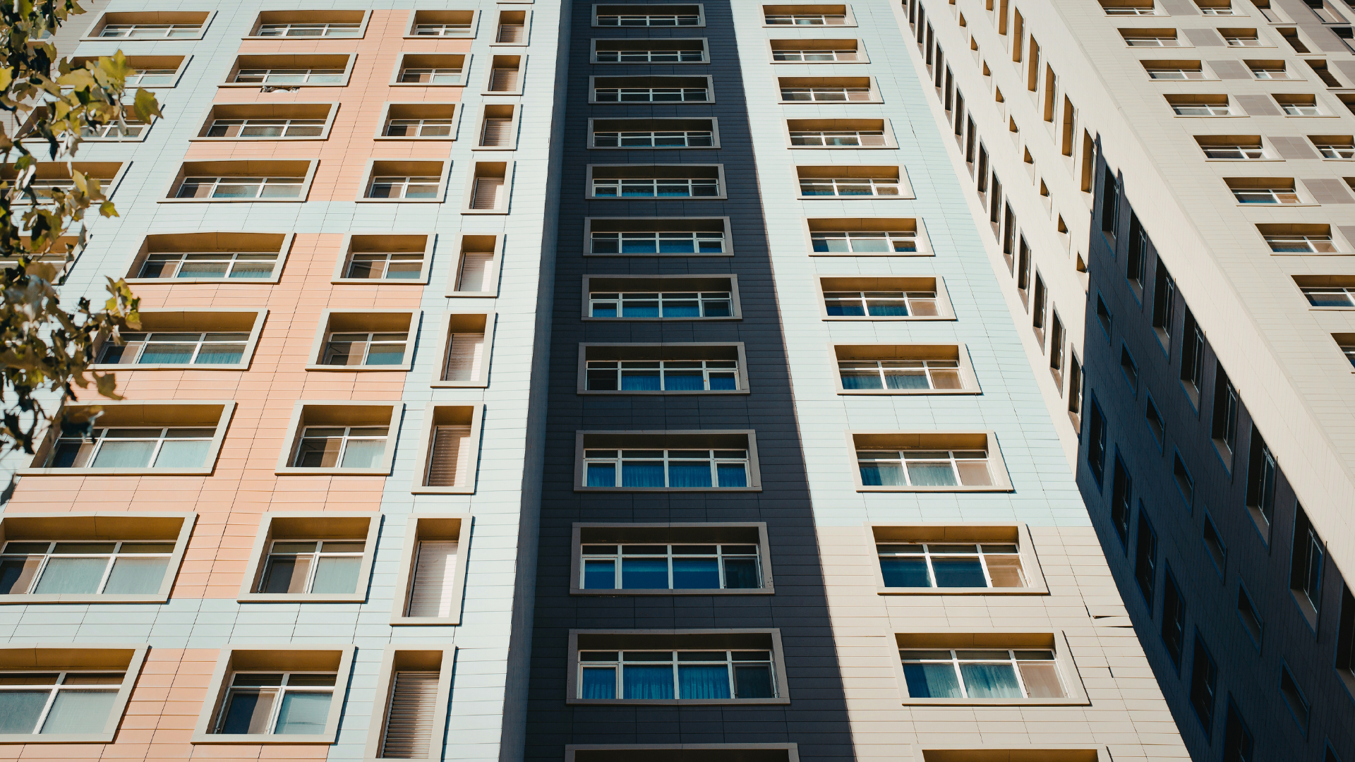 Modern high rise apartment buildings